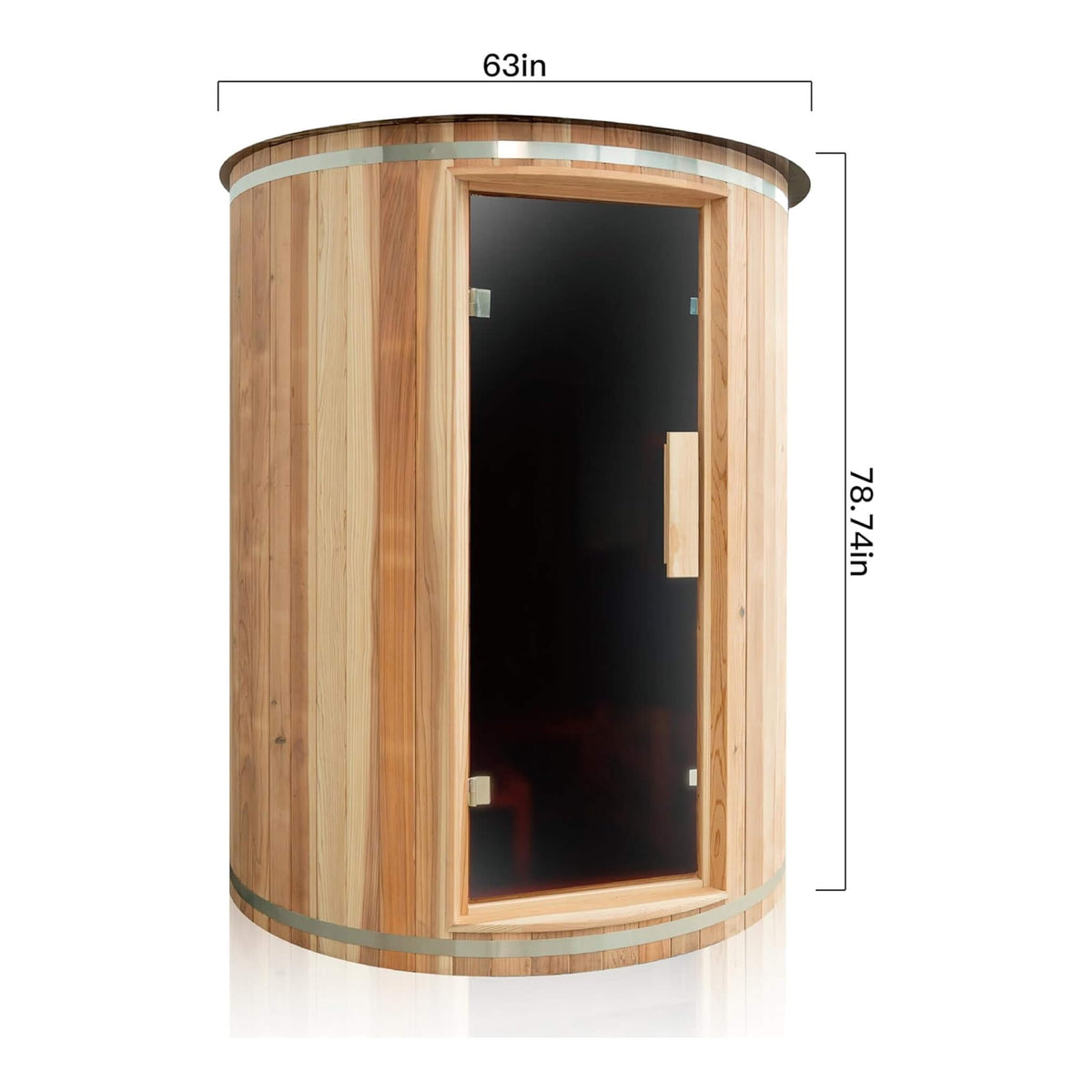 Barcelona 4-Person Cedar Wood Vertical Barrel Sauna with 6KW Heater