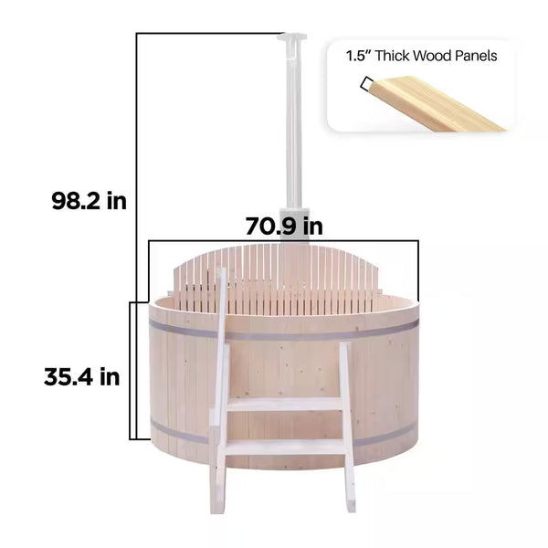 Wood Fired 5-Person Hot Tub and Ice Bath with Internal Stove