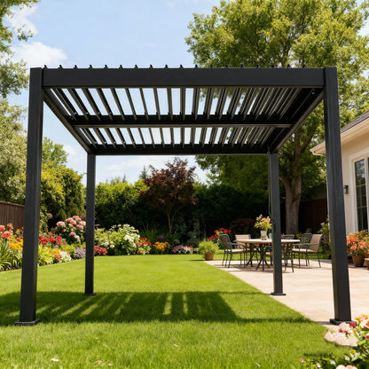 Scott Living Byron Outdoor Pergola with Adjustable Louvered Roof