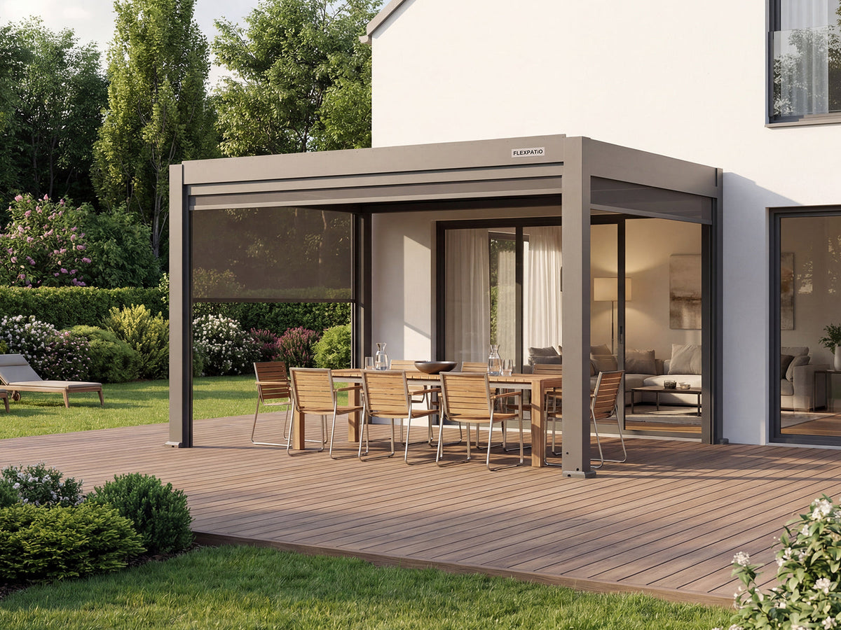 Motorized Roller Shades with 8% Openness Mesh Fabric