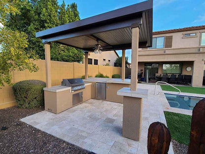 KoKoMo Outdoor Kitchen BBQ Island with 12' x 12' Pergola