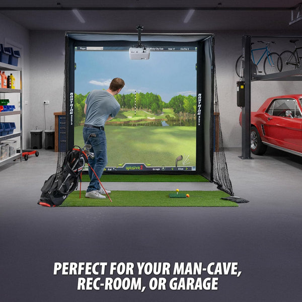 8'4" Golf Simulator Enclosure with 4K-Ready Impact Screen and Projector Mount