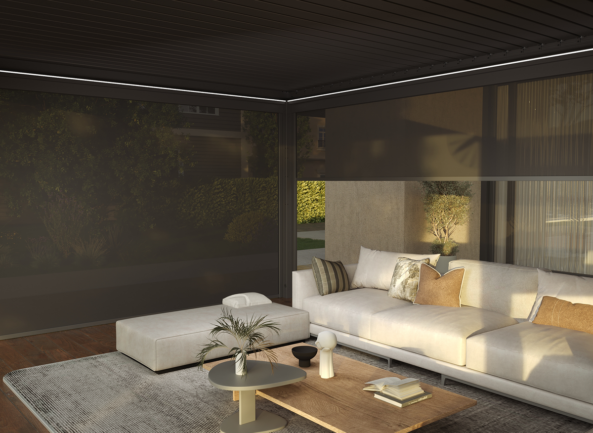 Motorized Roller Shades with 8% Openness Mesh Fabric