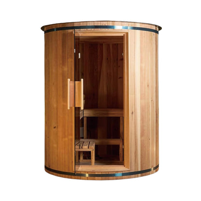 Barcelona 4-Person Cedar Wood Vertical Barrel Sauna with 6KW Heater