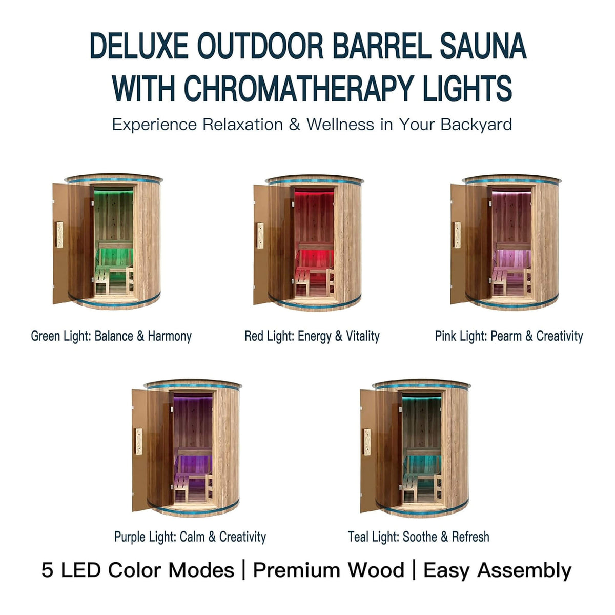 Barcelona 4-Person Cedar Wood Vertical Barrel Sauna with 6KW Heater