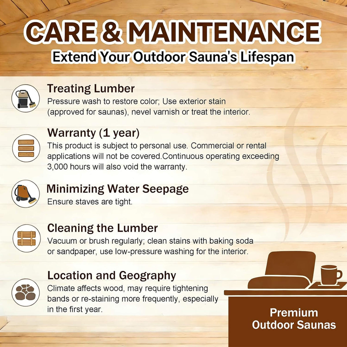 Barcelona 4-Person Cedar Wood Vertical Barrel Sauna with 6KW Heater