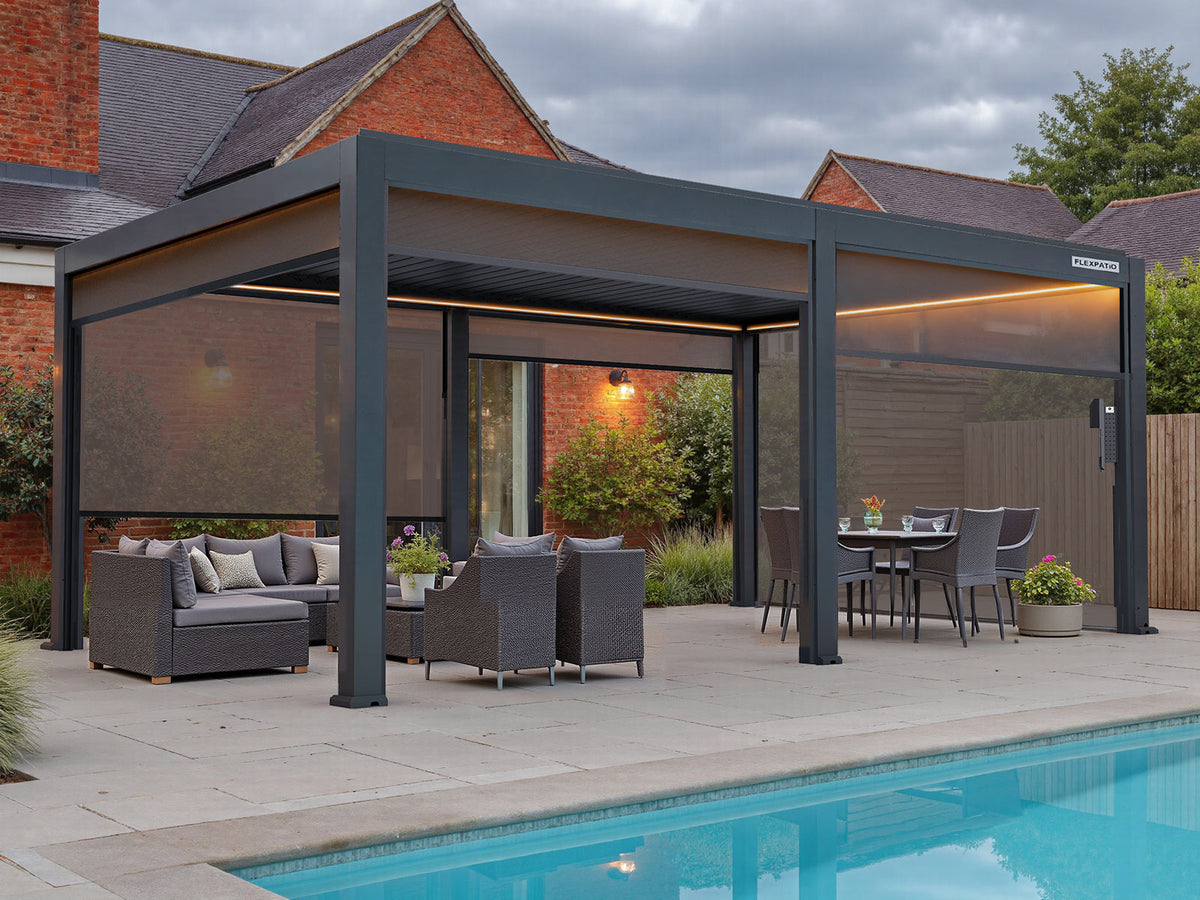 Motorized Roller Shades with 8% Openness Mesh Fabric