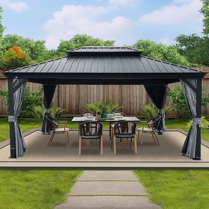 The Kozyard Alexander 12' x 16' Hardtop Permanent Aluminum Metal Gazebo