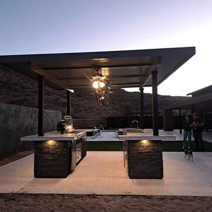 KoKoMo Outdoor Kitchen BBQ Island with Dual TVs