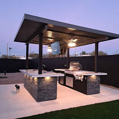 KoKoMo Outdoor Kitchen BBQ Island with Dual TVs