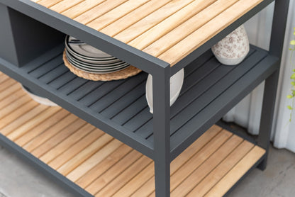 Amber Outdoor Kitchen with Stainless Steel Sink and Teak