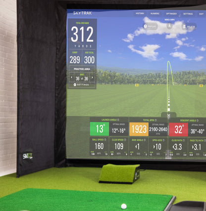 GolfBays SimBox Golf Simulator Enclosure with HD Impact Screen