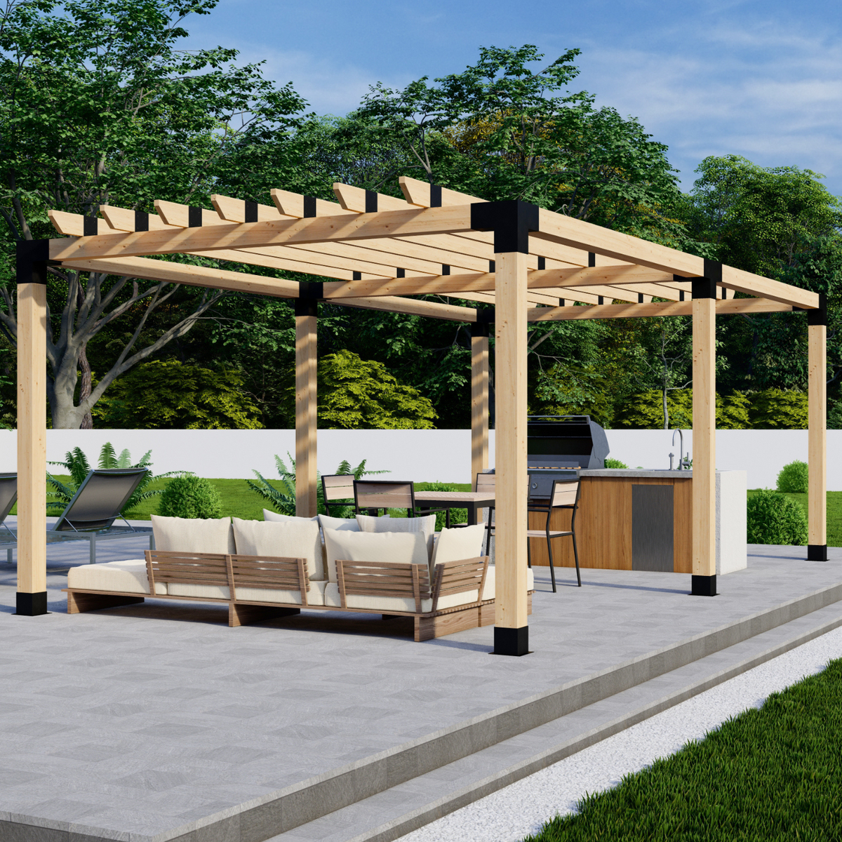 DIY Pergola Bracket Kit for Freestanding Pergolas up to 24' x 12'