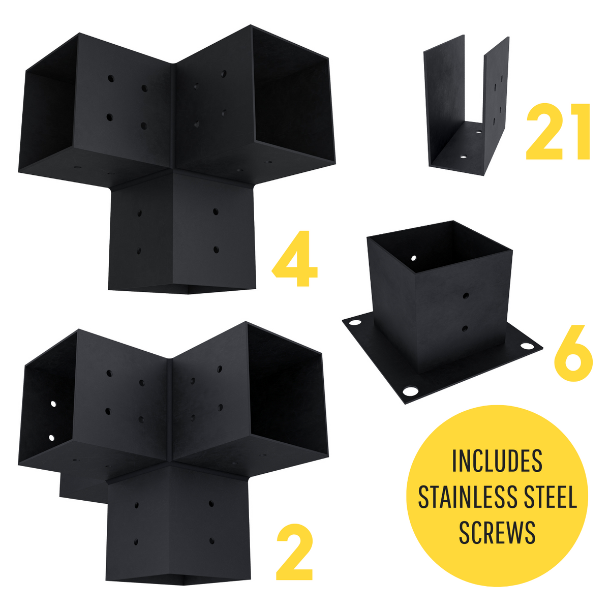 DIY Pergola Bracket Kit for Freestanding Pergolas up to 24' x 12'