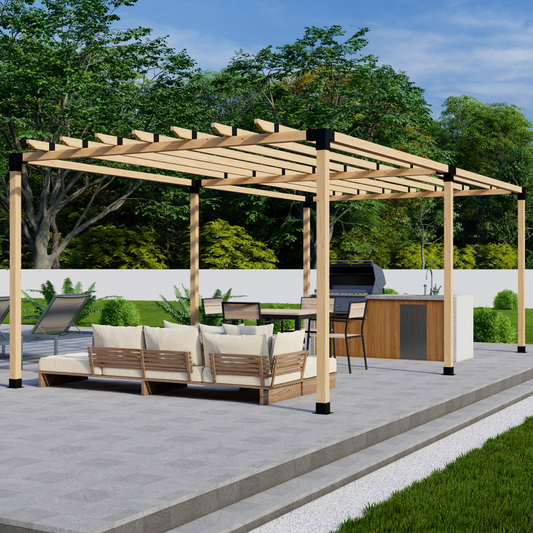 DIY Pergola Bracket Kit for Freestanding Pergolas up to 24' x 12'