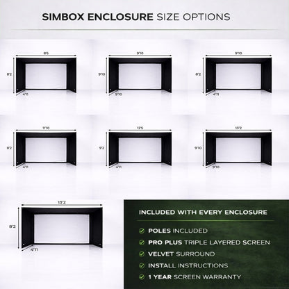 GolfBays SimBox Golf Simulator Enclosure with HD Impact Screen
