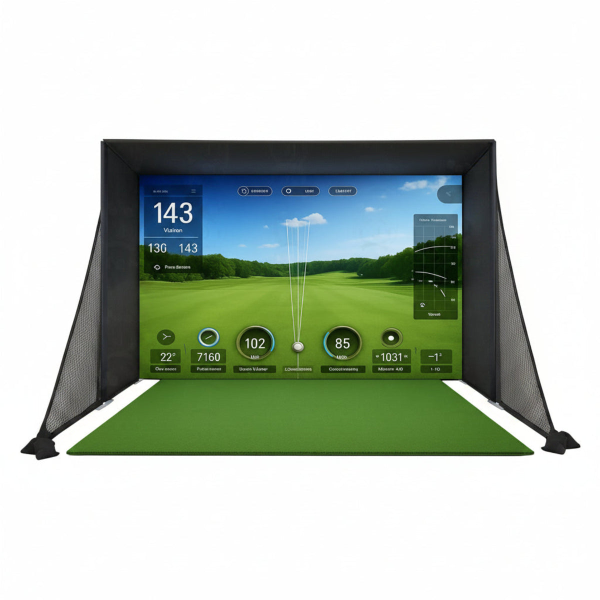 Golf Simulator Enclosure with Impact Screen Aluminum Frame and Hitting Net Enclosed Display Screen for for Indoor Golf Training — product view 2