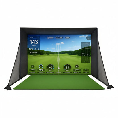 Golf Simulator Enclosure with Impact Screen Aluminum Frame and Hitting Net Enclosed Display Screen for for Indoor Golf Training — product view 2