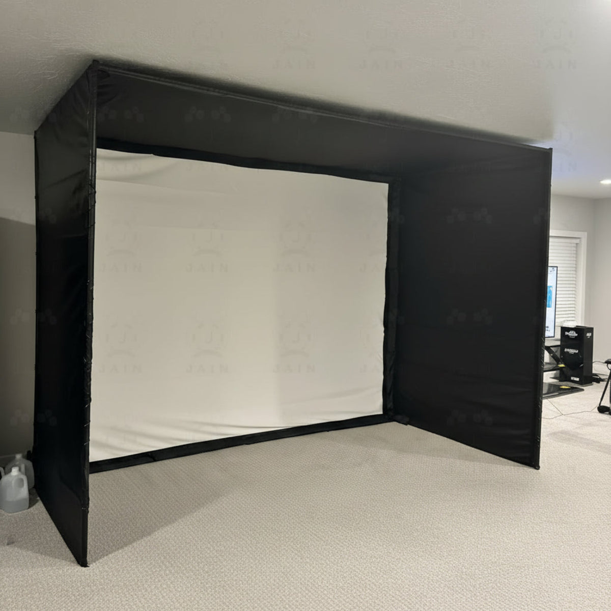 Golf Simulator Enclosure with Impact Screen Aluminum Frame and Hitting Net Enclosed Display Screen for for Indoor Golf Training — product view 9