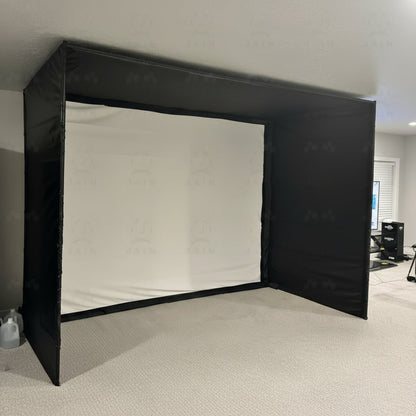 Golf Simulator Enclosure with Impact Screen Aluminum Frame and Hitting Net Enclosed Display Screen for for Indoor Golf Training — product view 9