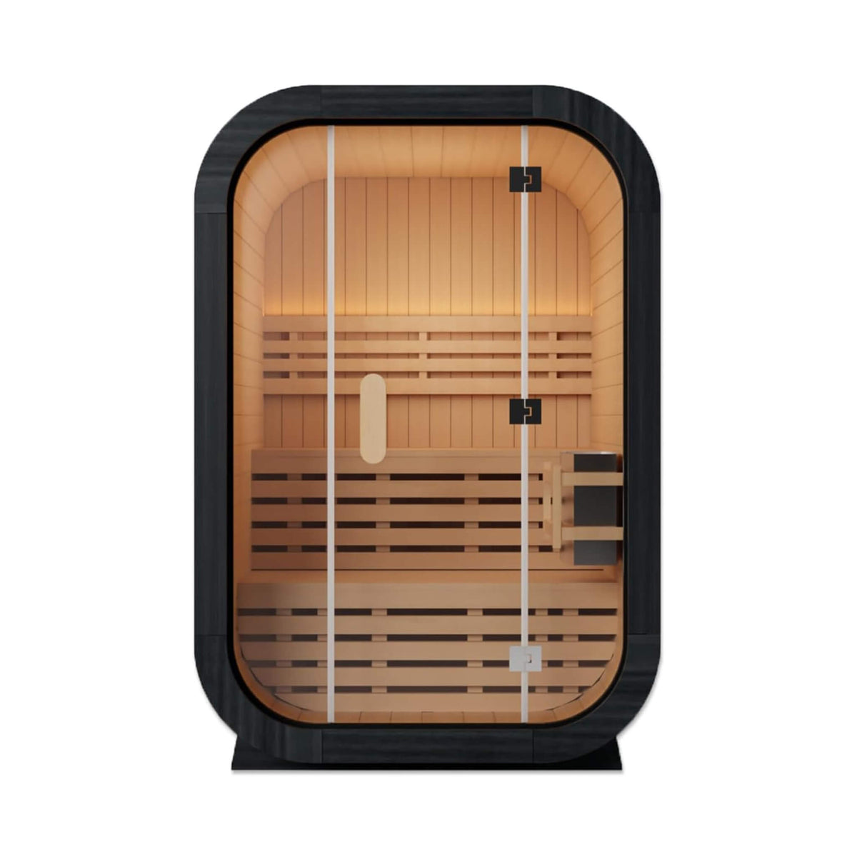 Lund 2-Person Outdoor Spruce Wood Cube Sauna Kit with 4.5KW Electric Stove