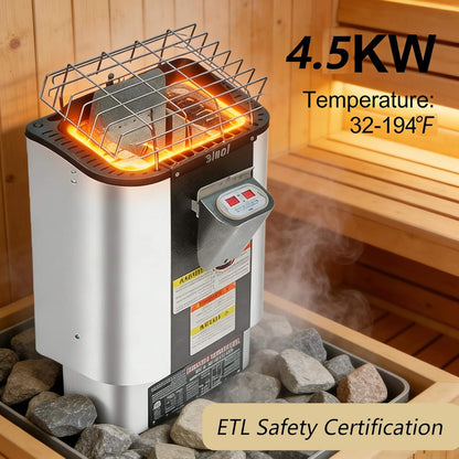 Lund 2-Person Outdoor Spruce Wood Cube Sauna Kit with 4.5KW Electric Stove