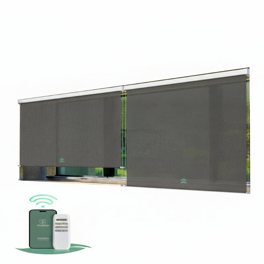 Motorized Outdoor Shades, Electric Retractable Patio Screens, 6X8 FT