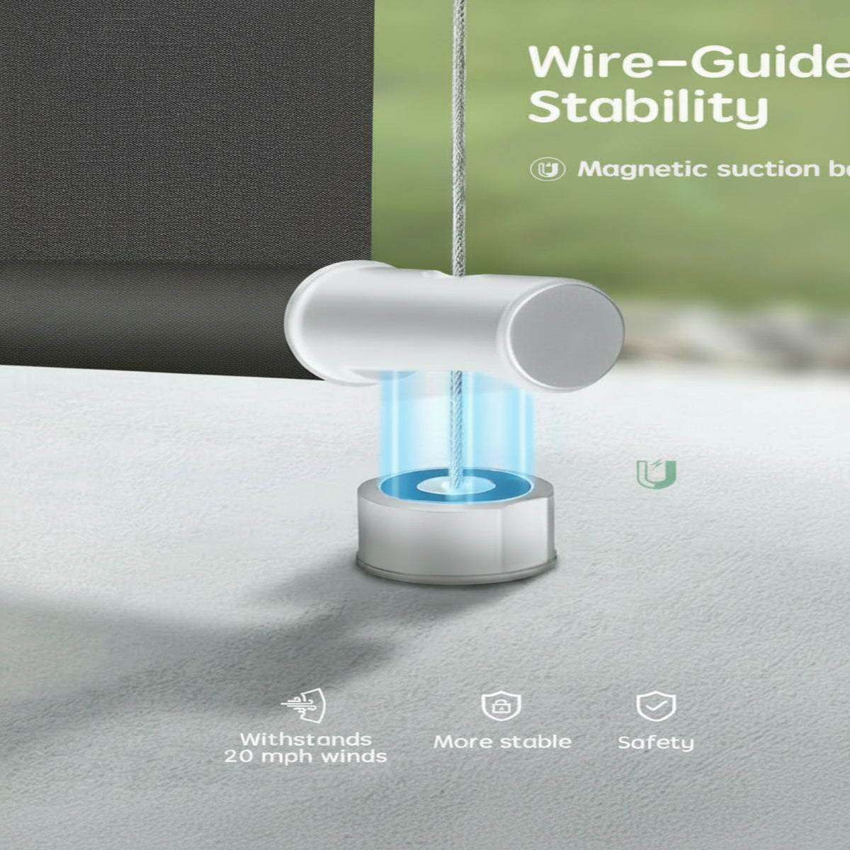Motorized Outdoor Shades, Electric Retractable Patio Screens, 6X8 FT — product view 2