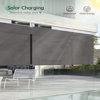 Motorized Outdoor Shades, Electric Retractable Patio Screens, 6X8 FT — product view 3