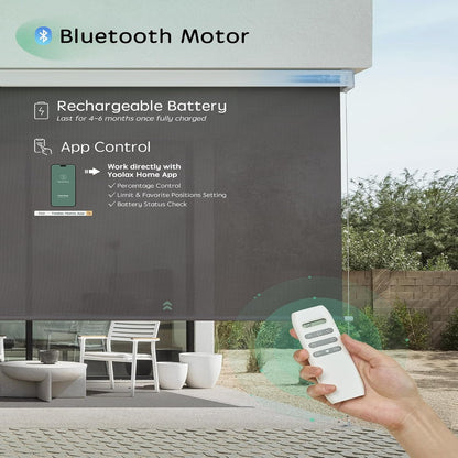 Motorized Outdoor Shades, Electric Retractable Patio Screens, 6X8 FT — product view 4