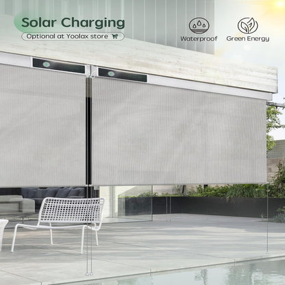 Motorized Outdoor Shades, Electric Retractable Patio Screens, 7X8 FT — product view 3