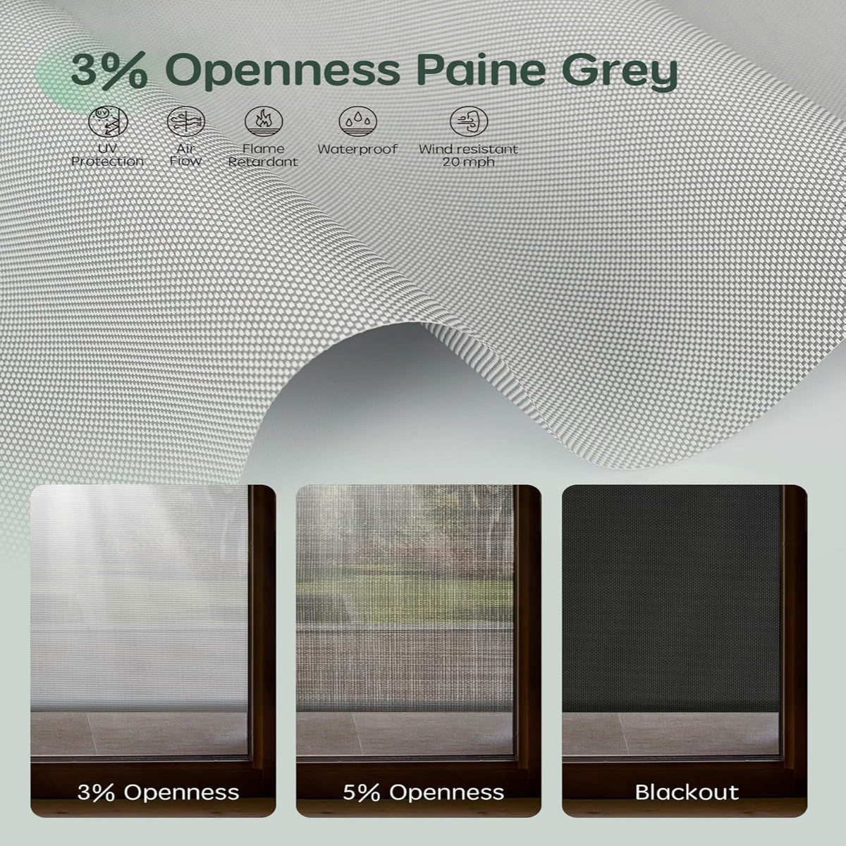 Motorized Outdoor Shades, Electric Retractable Patio Screens, 7X8 FT — product view 5