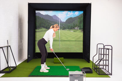 GolfBays SimBox Golf Simulator Enclosure with HD Impact Screen