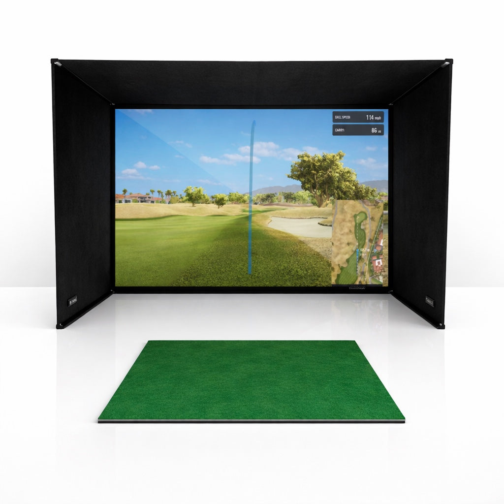 GolfBays SimBox Golf Simulator Enclosure with HD Impact Screen