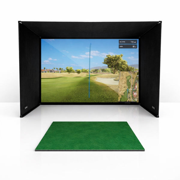 GolfBays SimBox Golf Simulator Enclosure with HD Impact Screen